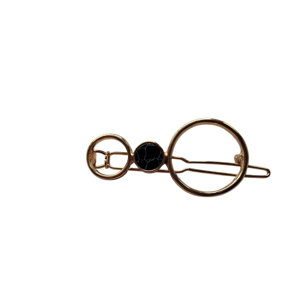 Unmarked Hair Clip Women OS Geometric Gold Black Marble Bobby Pin Accessory